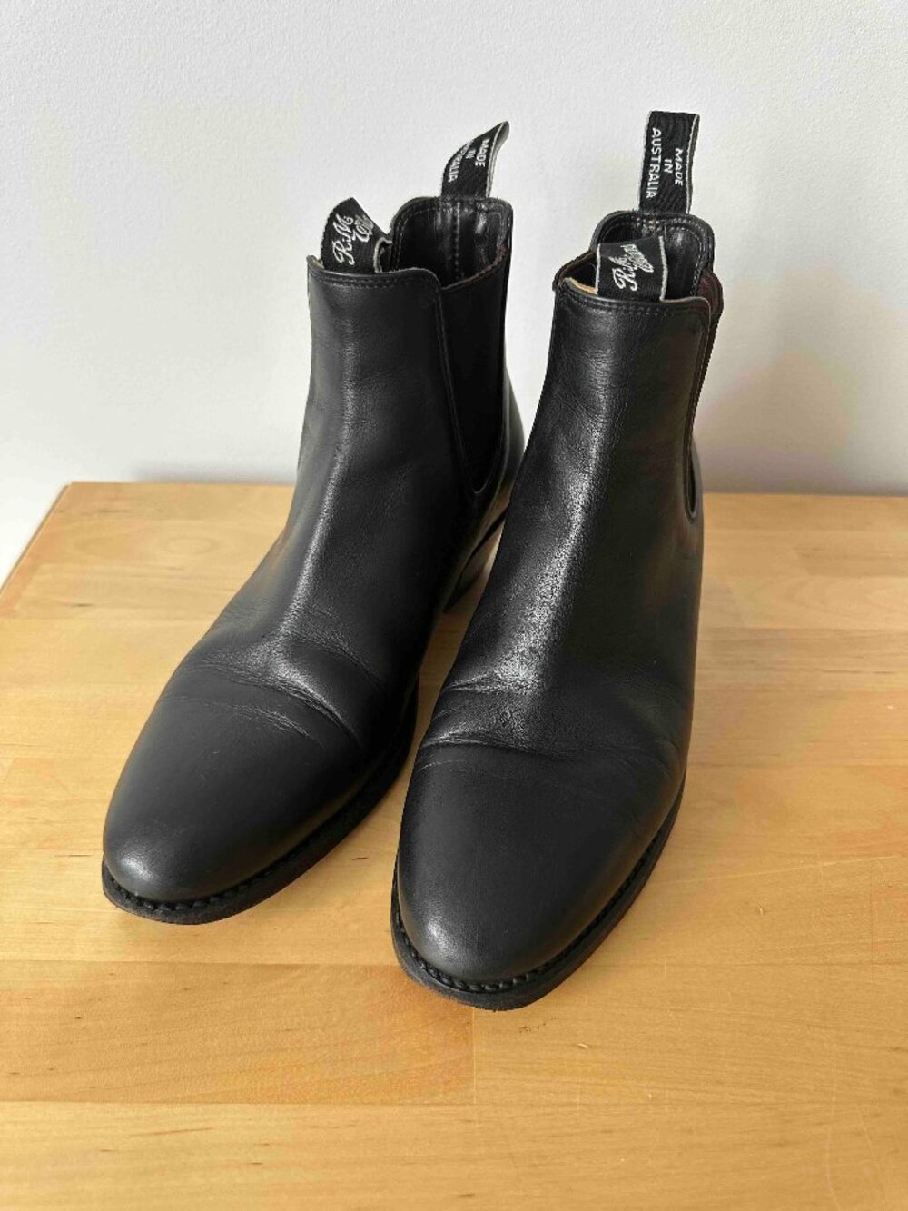 R.M. Williams Chelsea Boots, Black, Women's Size 7E (wide)